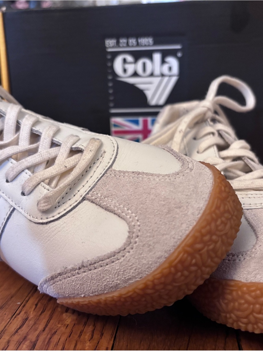 Gola White Leather & Gum Women's Retro Trainer